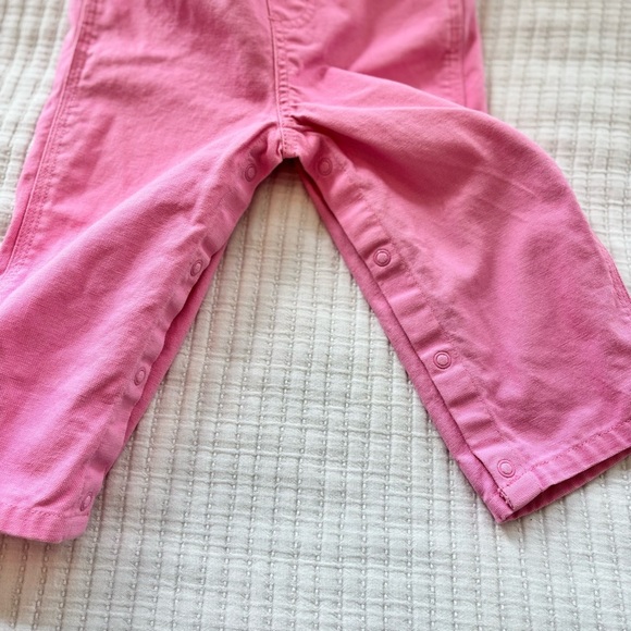 Carhartt Girls Pink Bib Overalls Adjustable Strap Buckle Pockets Size 18 month - Picture 7 of 10